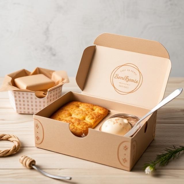 Custom bakery boxes with logo printed on eco-friendly cardboard packaging