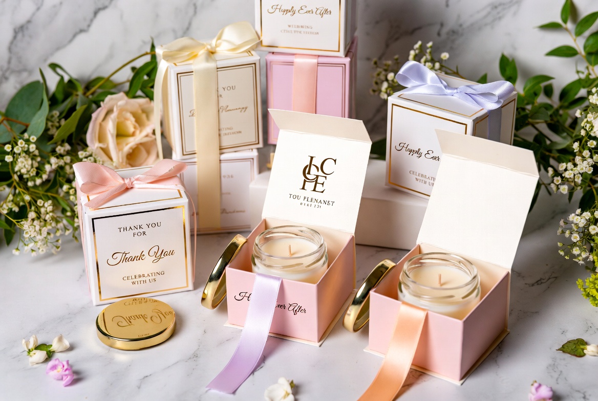 Festive candle gift packaging